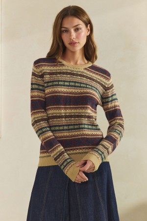 C8098<br/>FAIR ISLE PATTERN KNIT TOP
